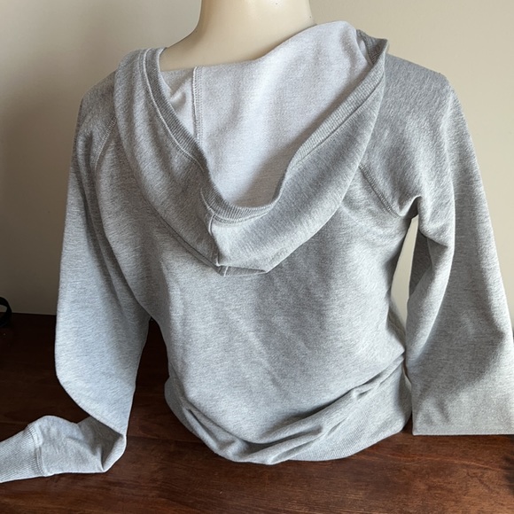Deep V-neck hoodie basic grey Size L - Picture 3 of 5